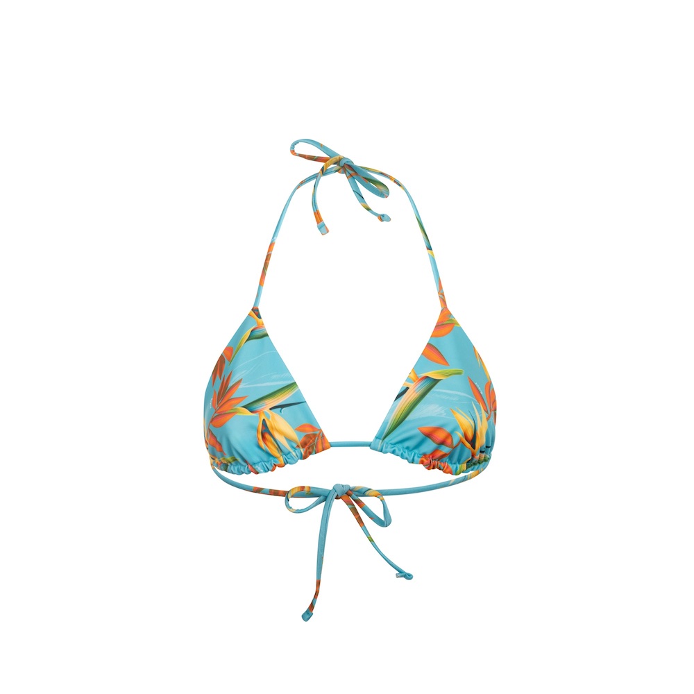 Bikini Réversible Taille M/III Sans étiquette - Motif Pois Azur Sur Fond Bleu Ciel, Bonnet Triangle, Doublé