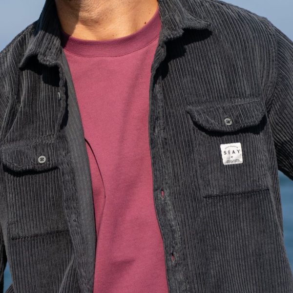 Black Delavé Corduroy Shirt Camicia in Velluto a Coste Nera