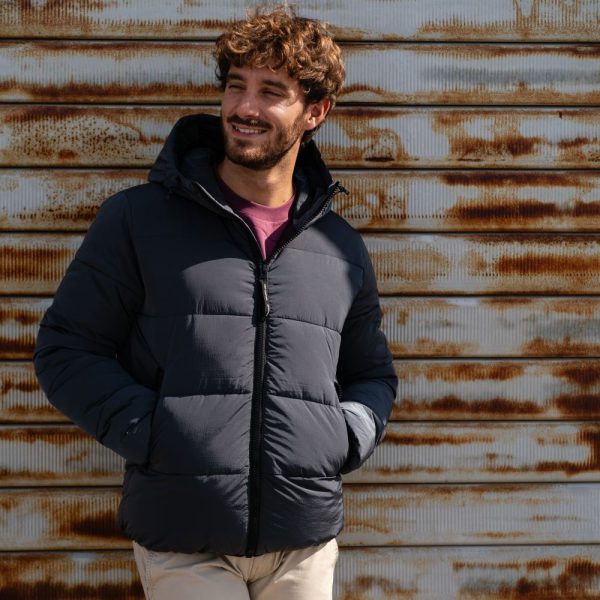 Iron Grey Down Jacket Piumino Grigio Ferro con Cappuccio