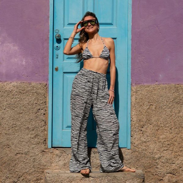 Long Pants Black Pantalone Lungo Nero Animalier Reversible Triangle Black Triangolo Bikini Reversibile Nero