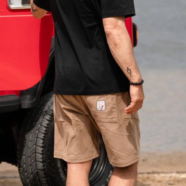 Corduroy Shorts Khaki Pantalone Corto in Velluto Kaki